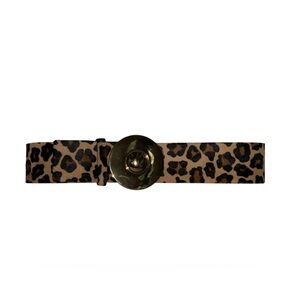 Tara Jarmon Leopard Print Belt with Gold Accent Buckle size 30/75